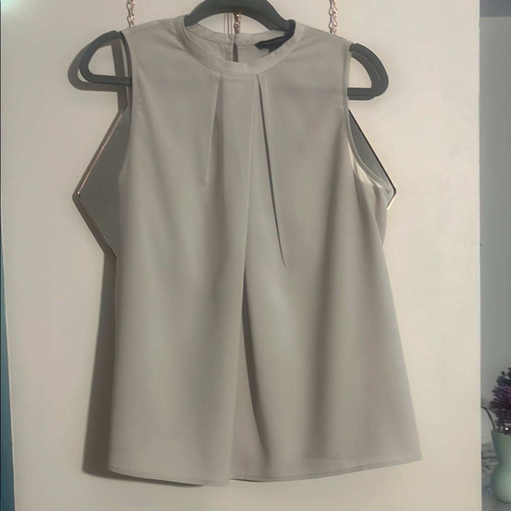 Banana Republic Gray Pleated Blouse